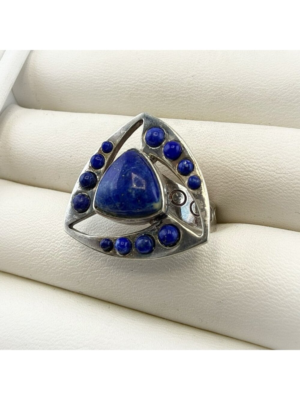 Jay King Ring Lapis Lazuli Blue Modernist Triangle Sterling Silver 925 size 9